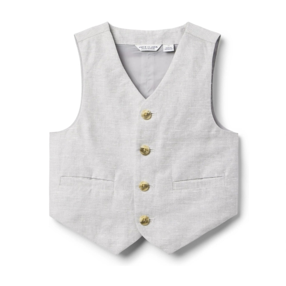 Used Once Janie and Jack linen vest for boys